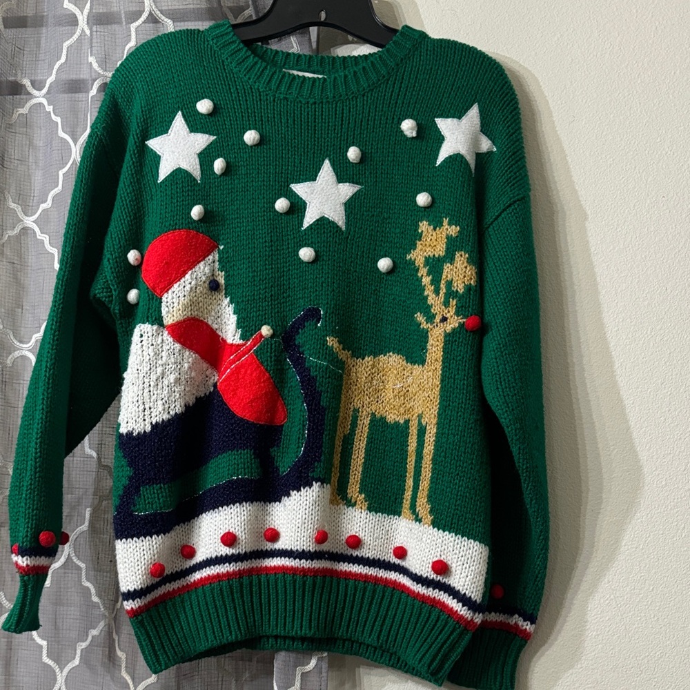 Vintage Santa Christmas Sweater size Medium